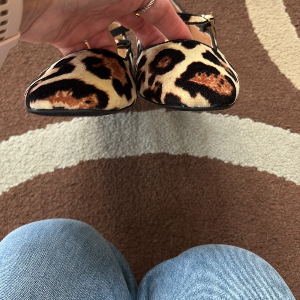 “Loft” Leopard Print Velvet Buckle Strap Ballet Flats; size 8; NWOT - Picture 8 of 9